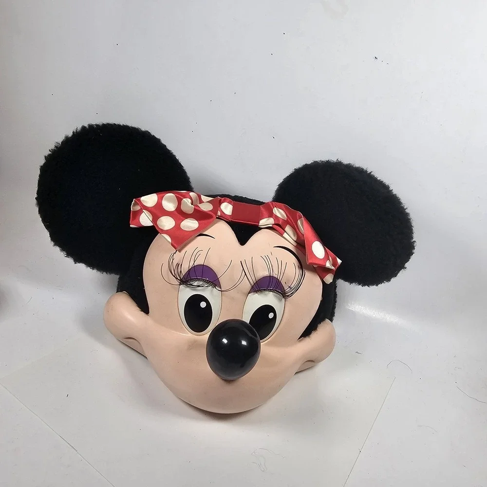 DISNEY Minnie Mouse 3D Hard Plastic Snapback Cap Hat 90s‎ Made In USA Vtg 1995 ✨